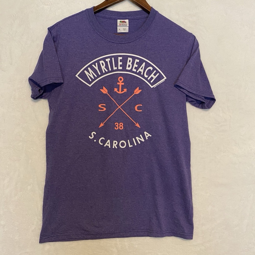 Myrtle Beach SC woman's Small Purple Nautical T-shirt Arrows & Anchor Coastal